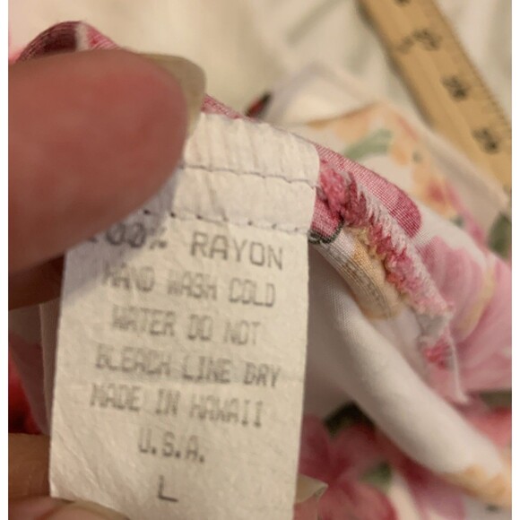 Paradise Bay Dress Made in Hawaii Women's Large Floral Vtg Rayon Tropical Resort - Picture 11 of 12